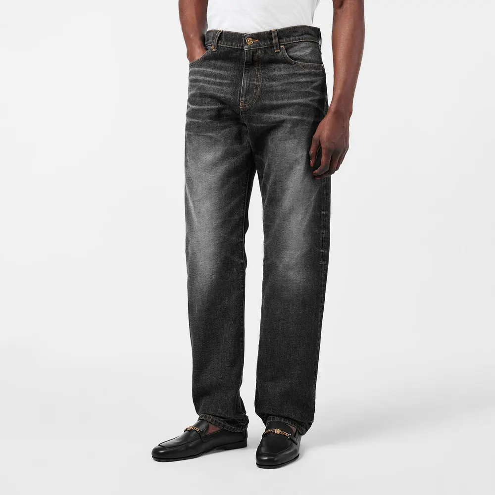 Versace Men's Denim Straight Leg Jeans detail 3