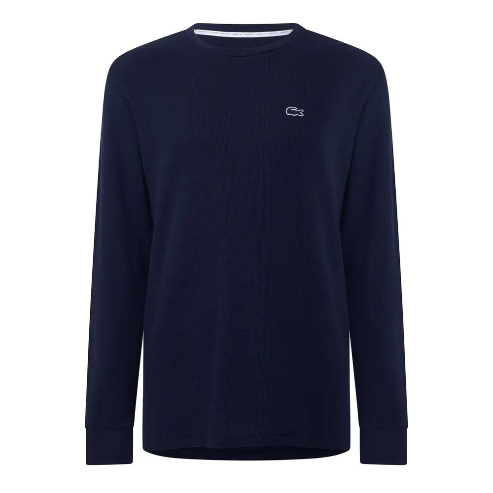 Lacoste Men's Waffle Cotton Long-Sleeve Pyjama Top