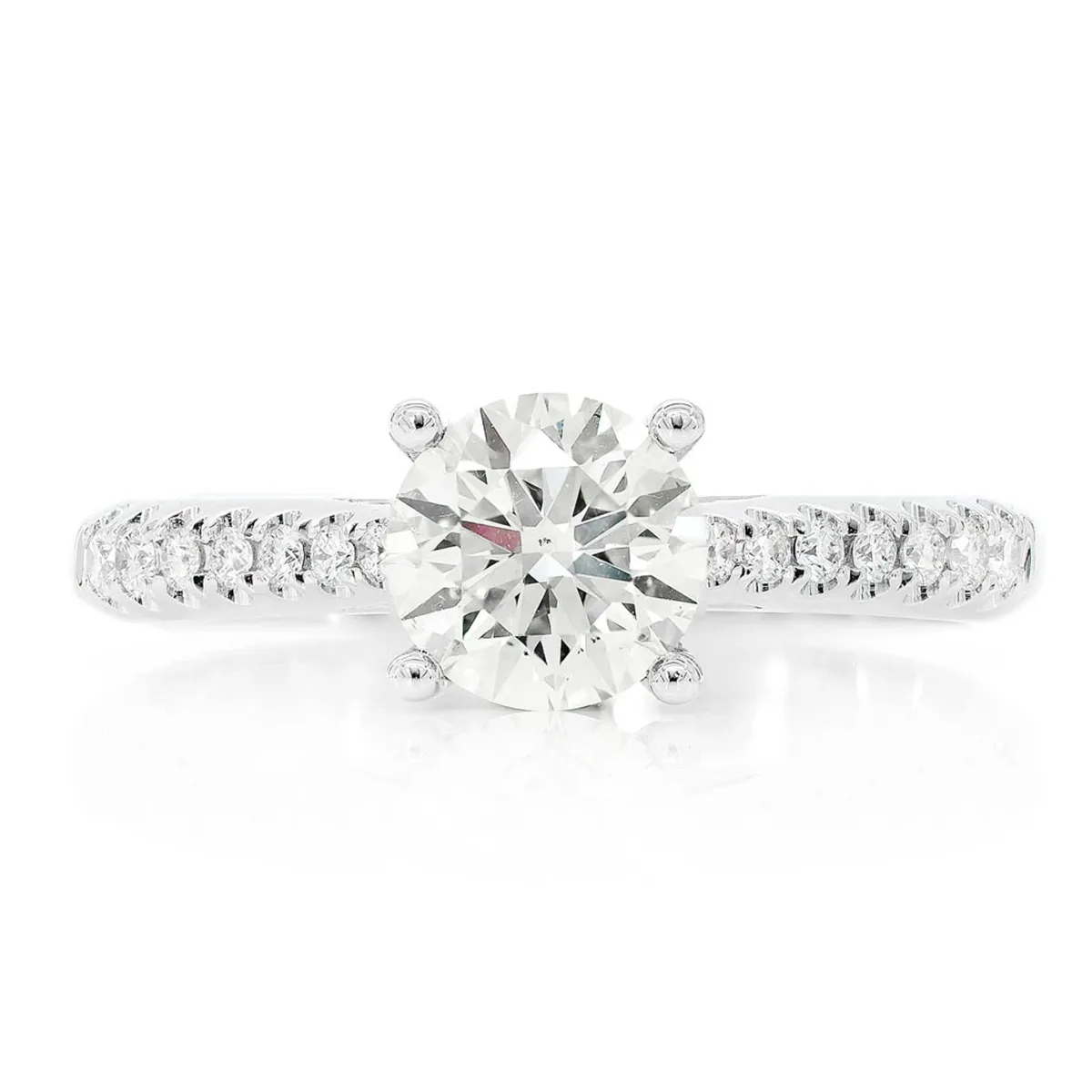 For Him 1ct Round Natural Diamond Solitaire Engagement Ring in White Gold / Lab Grown Diamond – Ring