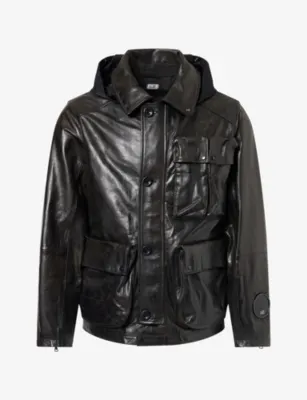 CP COMPANY Millie Goggle-Hood Leather Jacket
