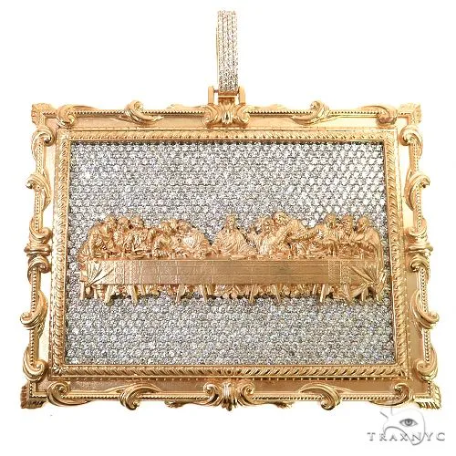 RINA - For Him CUSTOM CVD Last Supper Large Diamond Pendant 68926 in Rose Gold – Pendant