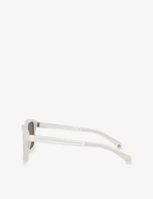 MONCLER ME6006 Quaderna Square-Frame Acetate Sunglasses in GREY, additional product view 3