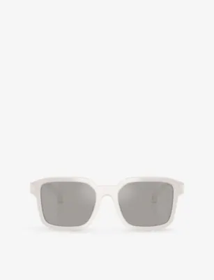 MONCLER ME6006 Quaderna Square-Frame Acetate Sunglasses in GREY – Mens | Sunglasses | Square