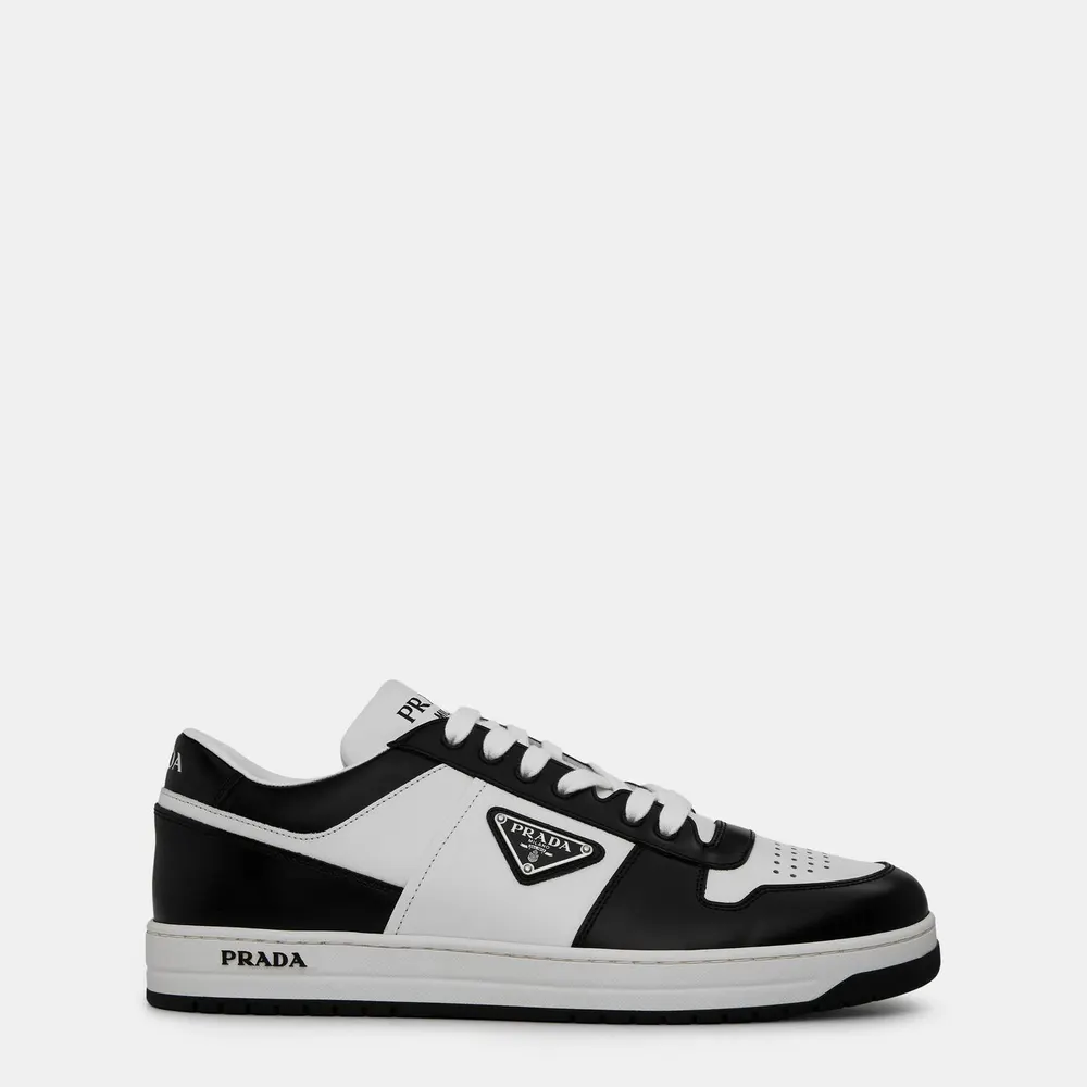Prada Men'S Downtown Leather Low Top Trainers