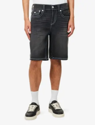 TRUE RELIGION Bobby Baggy Denim Shorts in Deep Silence Black Wash, additional product view 3