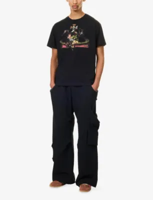VIVIENNE WESTWOOD Achilles Wide-Leg Cotton Jogging Bottoms detail 2