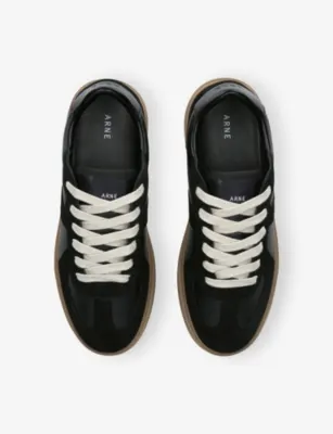ARNE Classic Court Leather And Suede Trainers - EUR 40 / 6 UK MEN in BLACK, additional product view 2