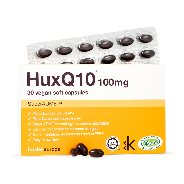 Huxley Europe HuxQ10 100mg CoEnzyme Q10 30 vegan soft capsules – Vitamins & Supplements > Supplements > Co Enzyme Q10