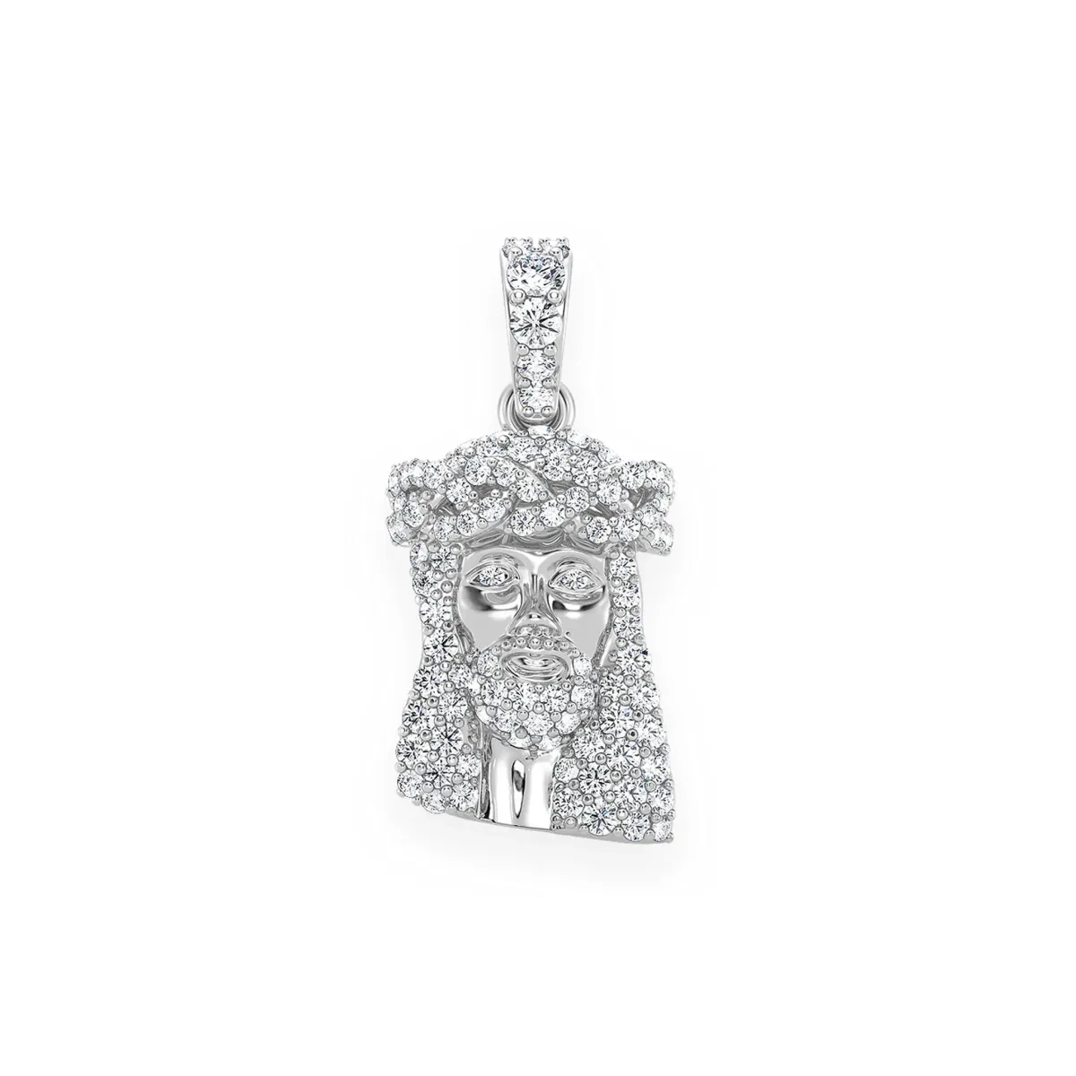 For Him Heritage Jesus Piece in 0.33ctw / White Gold / Natural Diamond – Pendant
