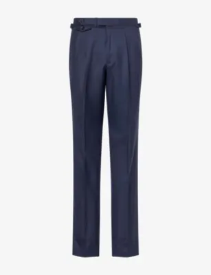 DUNHILL 150s Double-Pleat Wool-Cashmere Trousers