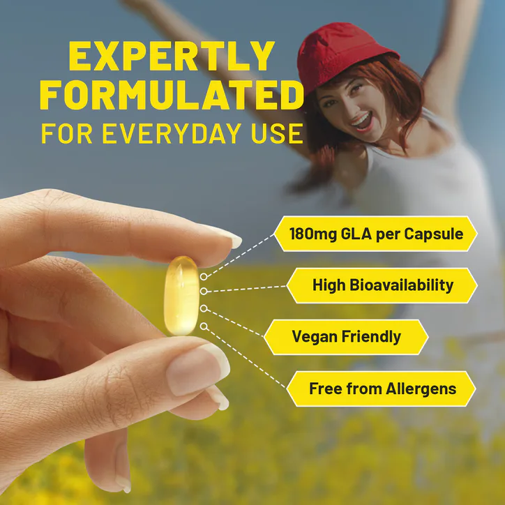 Prowise Healthcare Vegan Evening Primrose Oil 2000mg Added with Vitamin E & B6 60 Softgels detail 3