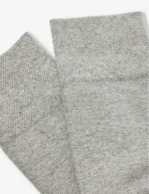 FALKE Ribbed-cuff cotton-blend socks - 5.5-8 in Light Greymel., additional product view 2