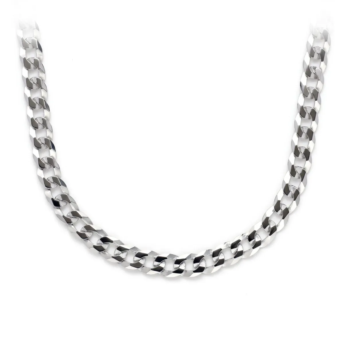 For Him Sterling Silver Flat Curb Chain in 4mm / 925 Sterling Silver / 22" – Chain