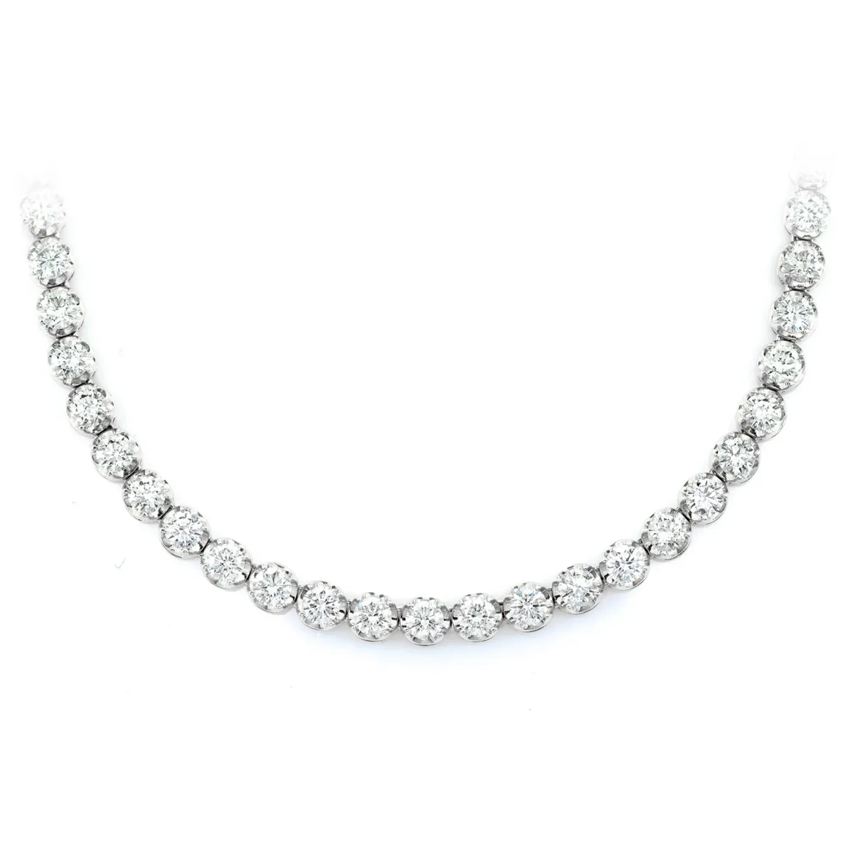 For Him Crown Diamond Tennis Necklace in 16pt / White Gold / 24" – Necklace