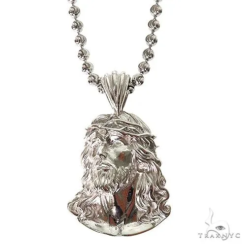 MARYAM - For Him SILVER .925 Silver Jesus Pendant Set 69930 in Silver / 18 Inches – Pendant Set