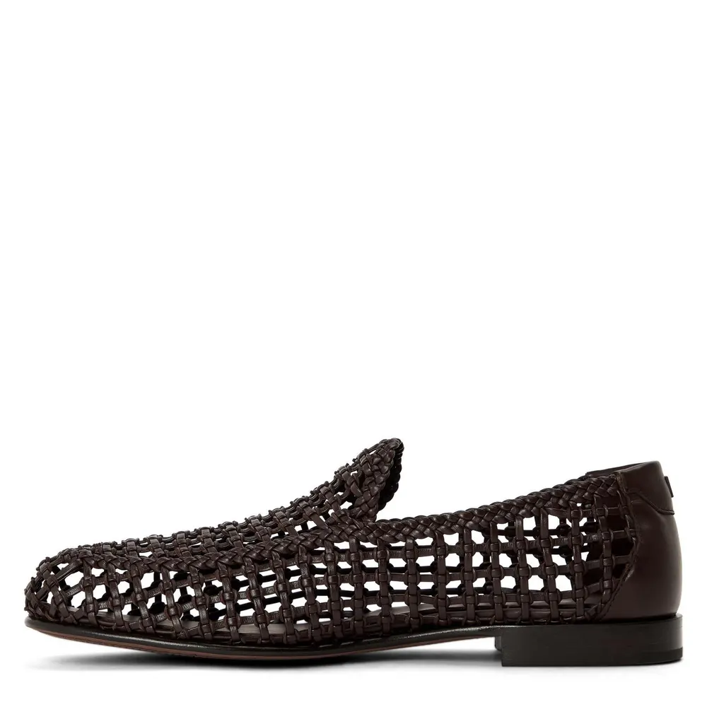 Fendi Mens Braided Loafers in Brown, additional product view 2