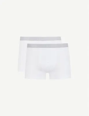 HANRO Pack of two Cotton Essentials stretch-cotton trunks - BLACK / GREY detail 2