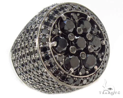 MARYAM - For Him SILVER Black Diamond Silver Ring 34945 in 7 – Ring