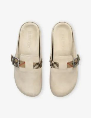 BURBERRY Urchin Suede Clogs - EUR 42 / 8 UK MEN in BONE, additional product view 2