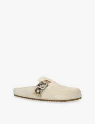 BURBERRY Urchin Suede Clogs - EUR 42 / 8 UK MEN in BONE, additional product view 3