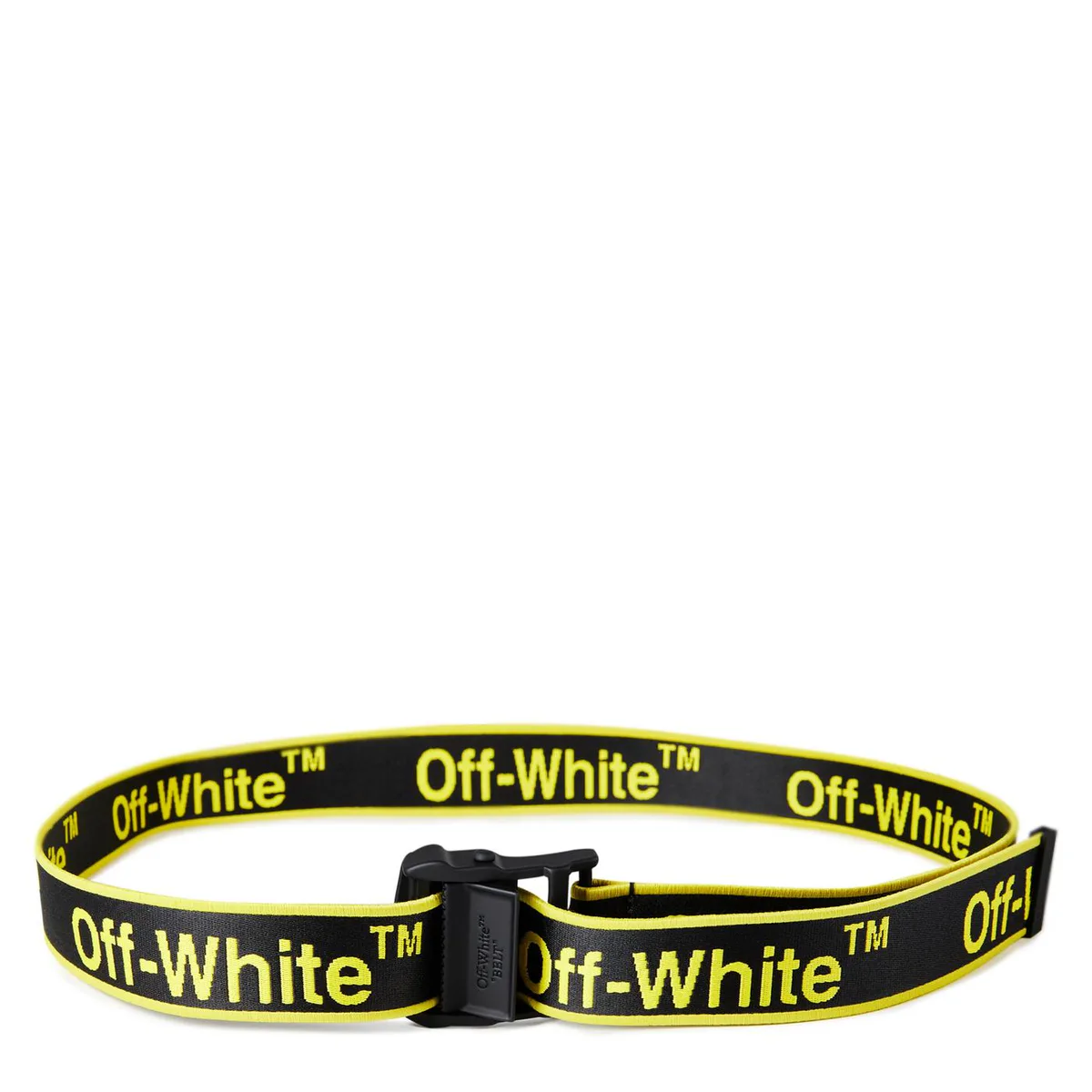 Off White Men's Graphic Industrial Adjustable Fabric Belt in Blk/Yllw – Accessories