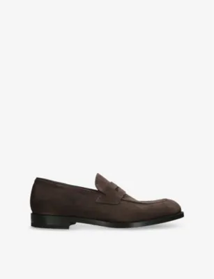 ERMENEGILDO ZEGNA Classic Suede Penny Loafers - EUR 43.5 / 9.5 UK MEN in Dark Brown – Mens | Loafers