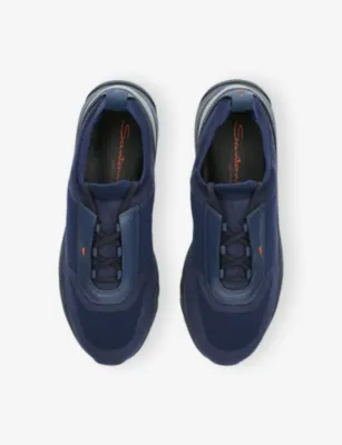 SANTONI Technical-Knit Low-Top Trainers - EUR 45 / 11 UK MEN in Navy, additional product view 2