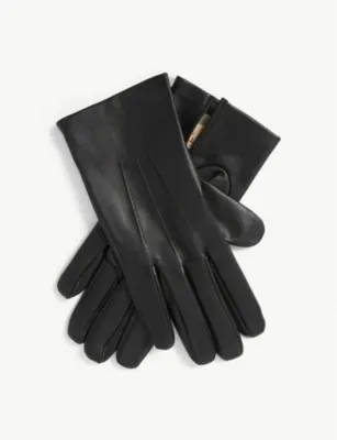 DENTS Hand-stitched silk-lined leather gloves - 8