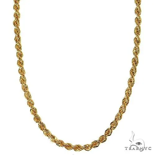 JALGAS - SKYLINE JEWELRY 10K Yellow Gold Hollow Rope Chain 3mm 65934 in 24 Inches – Chain