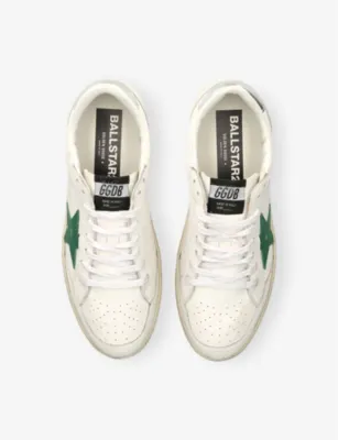 GOLDEN GOOSE Ballstar 2 Logo-Print Leather Low-Top Trainers - EUR 40 / 6 UK MEN in WHITE/OTH, additional product view 2