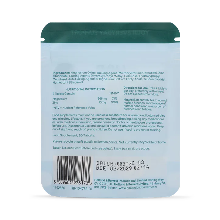 For Him Magnesium Oxide + Zinc 30 Days, additional product view 2