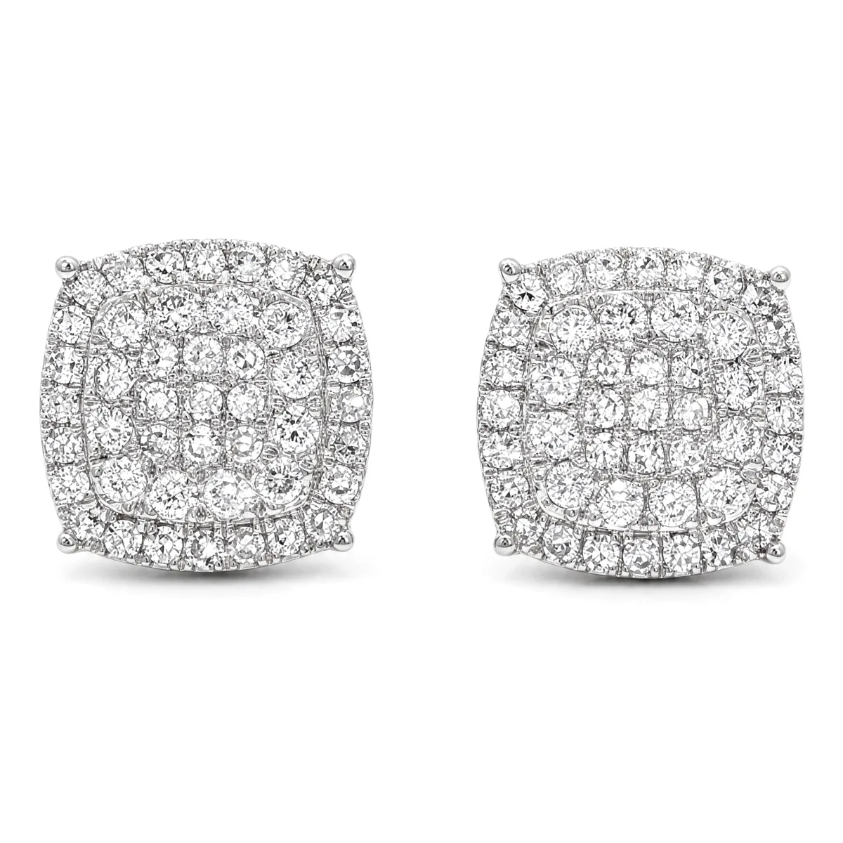 ANNA - CONSCIOUS DIAMONDS Cushion Sparkle Cluster Earrings 71158 in White Gold – Earrings