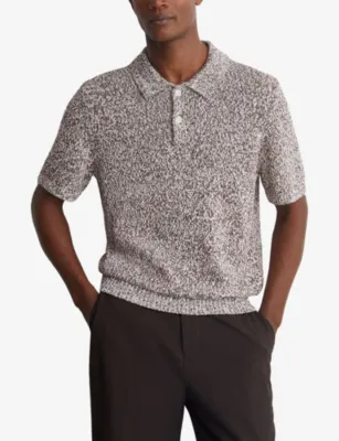 REISS Marco Marled Cotton-Blend Polo Shirt detail 3