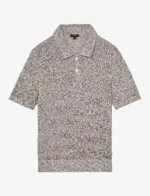 REISS Marco Marled Cotton-Blend Polo Shirt