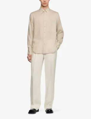 SANDRO Striped Relaxed-Fit Lyocell Shirt detail 2