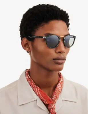 PERSOL PO3108S Typewriter Edition round-frame acetate sunglasses detail 2