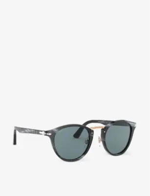 PERSOL PO3108S Typewriter Edition round-frame acetate sunglasses detail 3