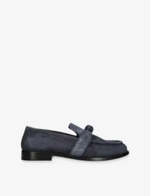 BOTTEGA VENETA Astaire Knot Suede Loafers - EUR 44 / 10 UK MEN in BLUE/DARK – Mens | Loafers