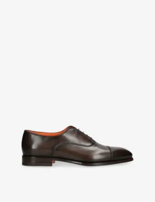 SANTONI Adrian Blake Leather Oxford Shoes - EUR 45 / 11 UK MEN in MID BROWN – Mens | Smart shoes | Oxford shoes