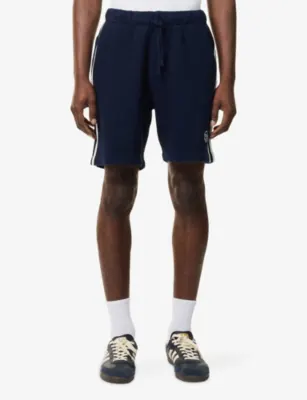 SERGIO TACCHINI Fratelli Contrast-Stripe Cotton Shorts in MARITIME BLUE, additional product view 3