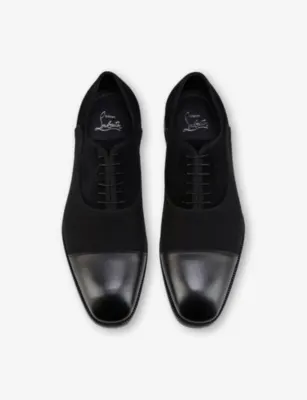 CHRISTIAN LOUBOUTIN Greggory Flat Leather Derby Shoes - EUR 45 / 11 UK MEN in BLACK, additional product view 2
