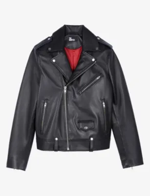 THE KOOPLES Straight-cut notched-collar leather jacket