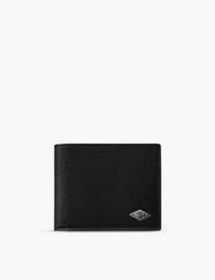 CARTIER Losange logo-plaque grained leather and palladium wallet