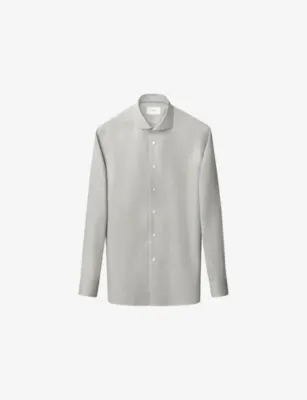 ETON Solid Slim-Fit Cotton-Twill Shirt - Light blue - 17.75 in MID GREEN – Mens | Shirts | Formal Shirts | Slim-fit shirts