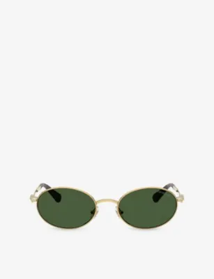 SWAROVSKI SK7033 Oval-Frame Metal Sunglasses in GOLD – Mens | Sunglasses | Oval