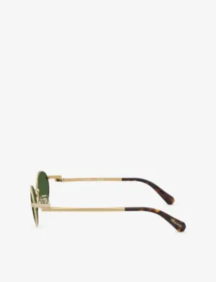 SWAROVSKI SK7033 Oval-Frame Metal Sunglasses in GOLD, additional product view 2