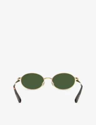SWAROVSKI SK7033 Oval-Frame Metal Sunglasses in GOLD, additional product view 3