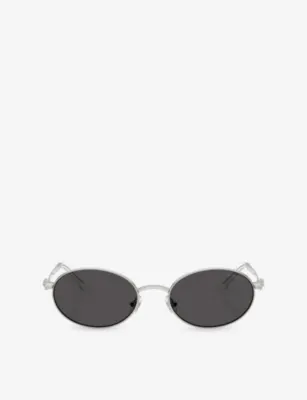 SWAROVSKI SK7033 Oval-Frame Metal Sunglasses in SILVER – Mens | Sunglasses | Oval