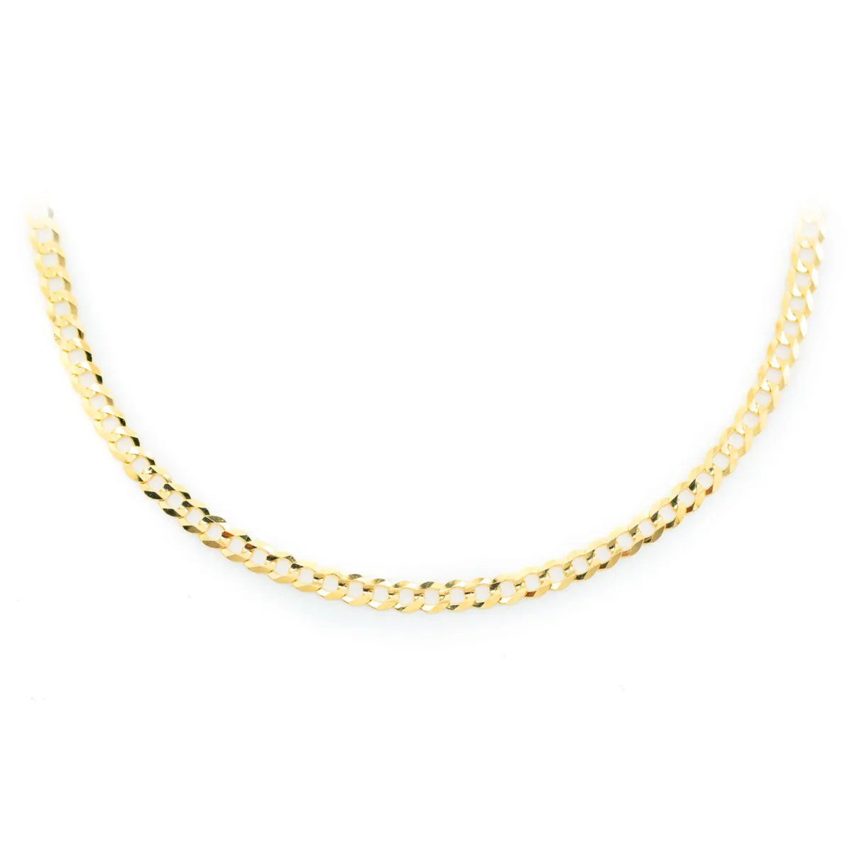 For Him Flat Curb Gold Chain in 2.5mm / Yellow Gold / 22" – Chain