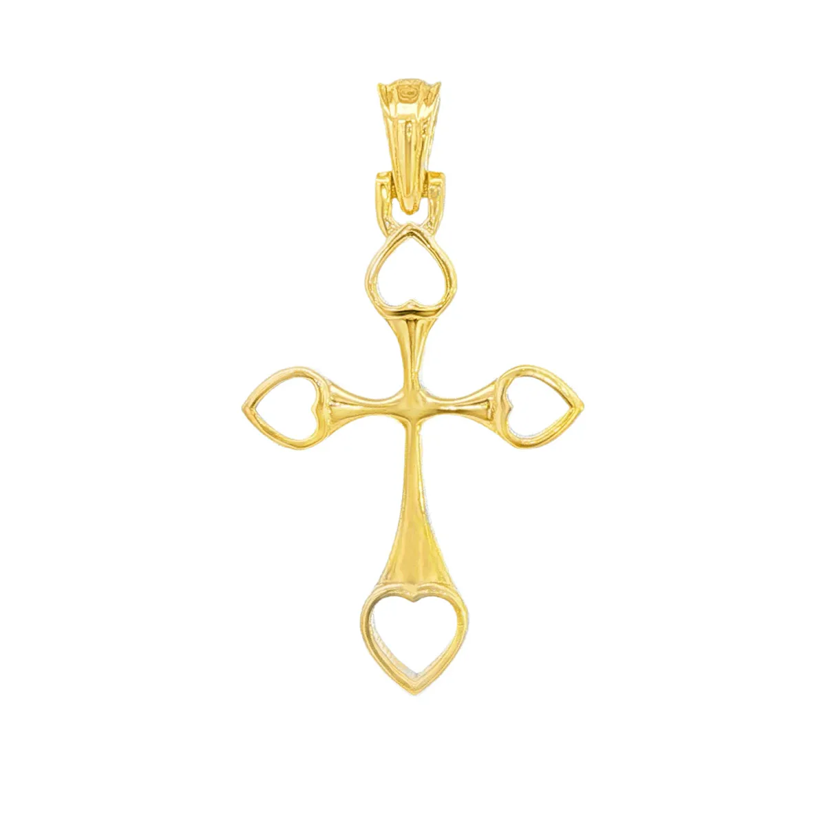 RINA - For Him FACTORY Open Heart Cross Pendant 71108 in Rose Gold – Pendant